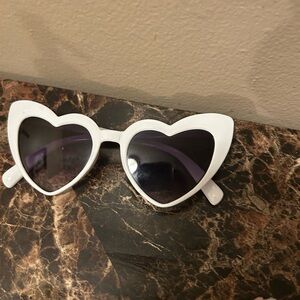 Chic White Heart Sunglasses